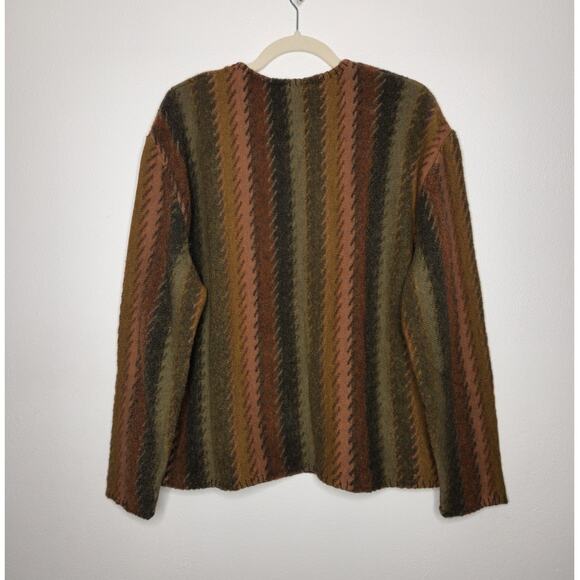 Vintage Italy Lenor Romano Wool Blend Nature Earth Tones Hues Large Sweater - Picture 6 of 6